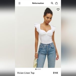 NWT Reformation Vivian Linen Top
